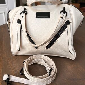 Juicy Couture White Diagonal Zipper Satchel Crossbody Bag